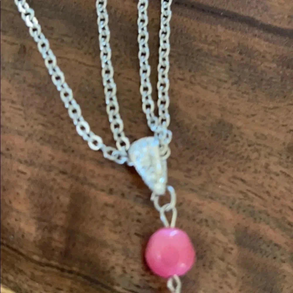 3x$25 ❤️ New York & Co Long Double Chain Necklace Pink ❤️